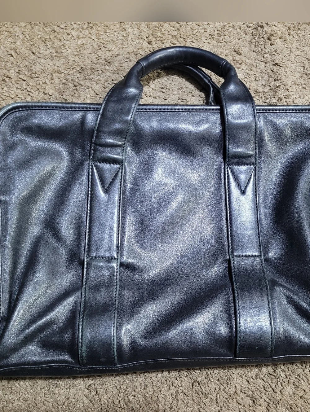 TUMI 907D3 GENUINE LEATHER SLIM BUSINESS BAG BRIEFCASE BLACK